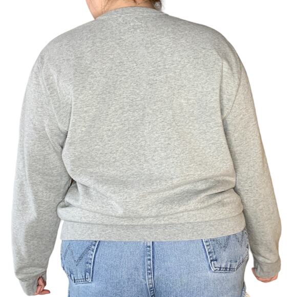 Vintage Y2K GAP Grey Big Logo Original Crewneck Pullover Hoodie Sweatshirt XL - Picture 4 of 5